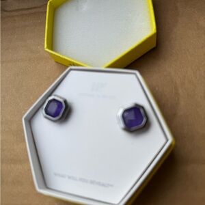 Purple Hexagon Stud Earrings Bomb Party new GIFT